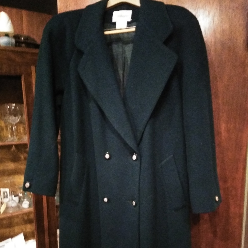 Worthington Wool Navy Double Breasted Trench Coat